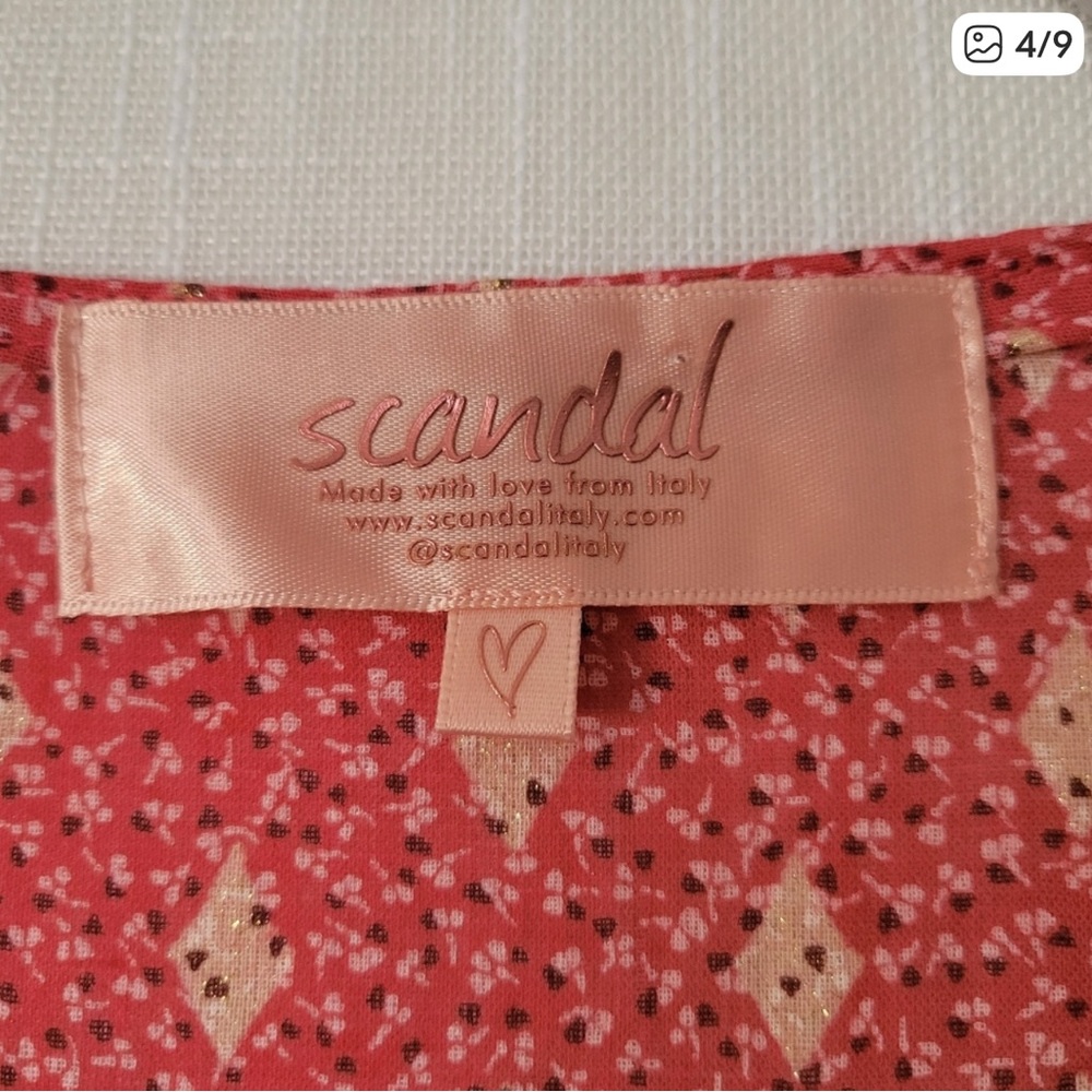 Scandal Italy pink tiered ruffle mini dress size L - Picture 4 of 4